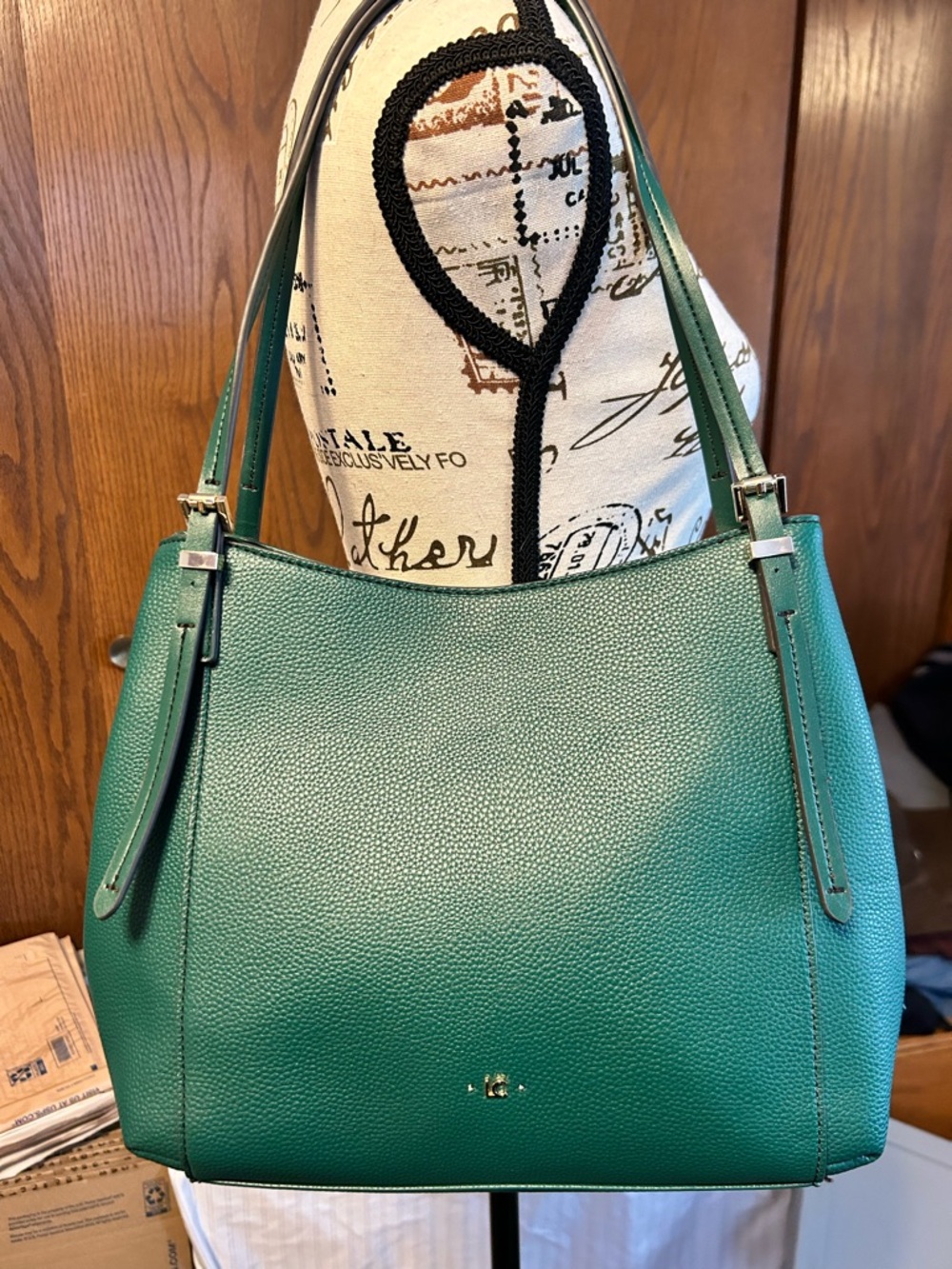 Liz Claiborne - Green Leather Tote Shoulder Bag
